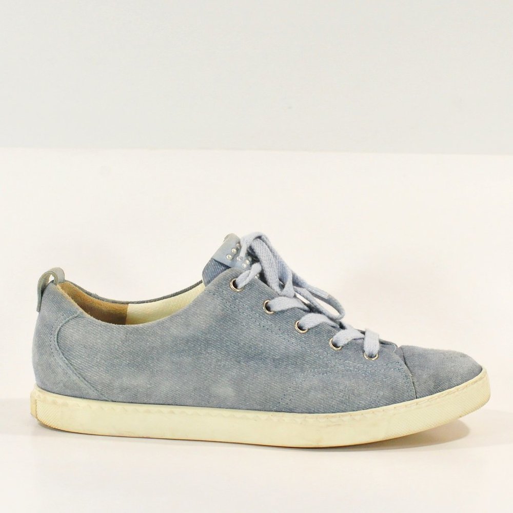 Paul Green Blue Denim Suede Pearl Sneakers Women's